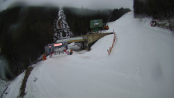 Modrá sjezdovka - dojezd k lanové dráze