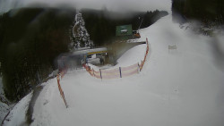 Modrá sjezdovka - dojezd k lanové dráze