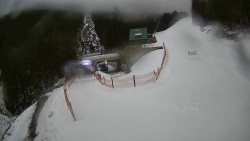 Modrá sjezdovka - dojezd k lanové dráze