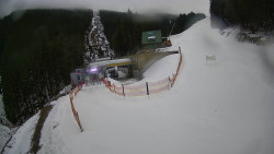 Modrá sjezdovka - dojezd k lanové dráze