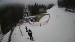 Modrá sjezdovka - dojezd k lanové dráze