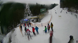 Modrá sjezdovka - dojezd k lanové dráze