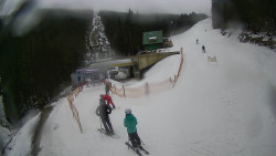 Modrá sjezdovka - dojezd k lanové dráze