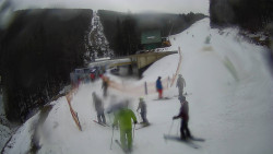 Modrá sjezdovka - dojezd k lanové dráze