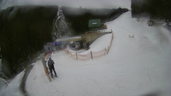 Modrá sjezdovka - dojezd k lanové dráze