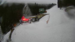 Modrá sjezdovka - dojezd k lanové dráze