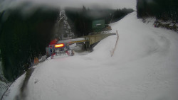 Modrá sjezdovka - dojezd k lanové dráze