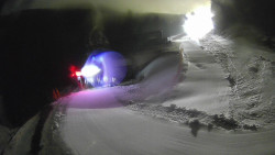 Modrá sjezdovka - dojezd k lanové dráze