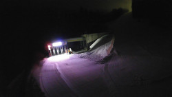 Modrá sjezdovka - dojezd k lanové dráze