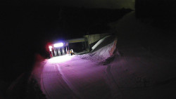 Modrá sjezdovka - dojezd k lanové dráze