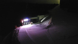 Modrá sjezdovka - dojezd k lanové dráze