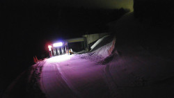 Modrá sjezdovka - dojezd k lanové dráze