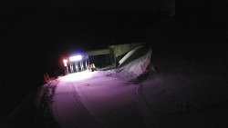 Modrá sjezdovka - dojezd k lanové dráze