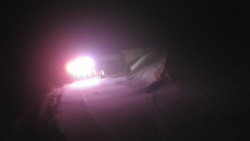 Modrá sjezdovka - dojezd k lanové dráze