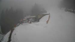 Modrá sjezdovka - dojezd k lanové dráze