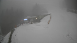 Modrá sjezdovka - dojezd k lanové dráze