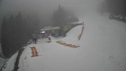 Modrá sjezdovka - dojezd k lanové dráze