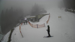 Modrá sjezdovka - dojezd k lanové dráze