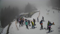 Modrá sjezdovka - dojezd k lanové dráze