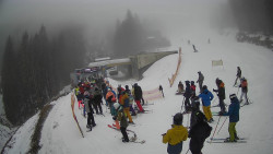 Modrá sjezdovka - dojezd k lanové dráze