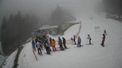 Modrá sjezdovka - dojezd k lanové dráze