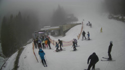 Modrá sjezdovka - dojezd k lanové dráze