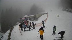 Modrá sjezdovka - dojezd k lanové dráze