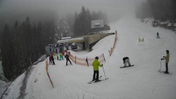 Modrá sjezdovka - dojezd k lanové dráze