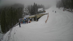 Modrá sjezdovka - dojezd k lanové dráze