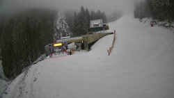 Modrá sjezdovka - dojezd k lanové dráze