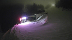 Modrá sjezdovka - dojezd k lanové dráze