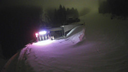 Modrá sjezdovka - dojezd k lanové dráze