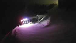 Modrá sjezdovka - dojezd k lanové dráze