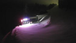 Modrá sjezdovka - dojezd k lanové dráze