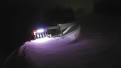 Modrá sjezdovka - dojezd k lanové dráze