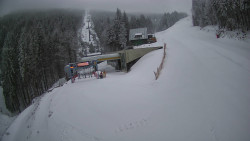 Modrá sjezdovka - dojezd k lanové dráze