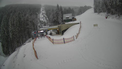 Modrá sjezdovka - dojezd k lanové dráze