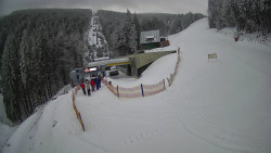 Modrá sjezdovka - dojezd k lanové dráze