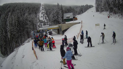 Modrá sjezdovka - dojezd k lanové dráze