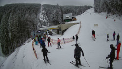 Modrá sjezdovka - dojezd k lanové dráze