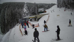 Modrá sjezdovka - dojezd k lanové dráze