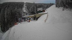 Modrá sjezdovka - dojezd k lanové dráze