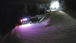 Modrá sjezdovka - dojezd k lanové dráze