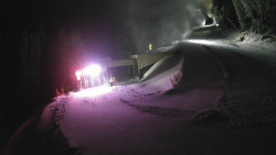 Modrá sjezdovka - dojezd k lanové dráze