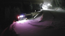 Modrá sjezdovka - dojezd k lanové dráze