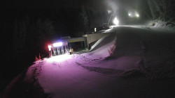 Modrá sjezdovka - dojezd k lanové dráze