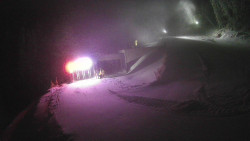 Modrá sjezdovka - dojezd k lanové dráze