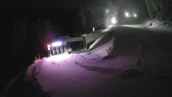 Modrá sjezdovka - dojezd k lanové dráze