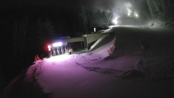 Modrá sjezdovka - dojezd k lanové dráze