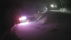 Modrá sjezdovka - dojezd k lanové dráze